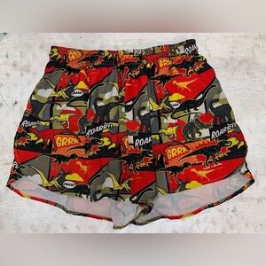 BOA Men's 1" Elite Split Leg Print comic book dinosaur 
Running Short |  Large